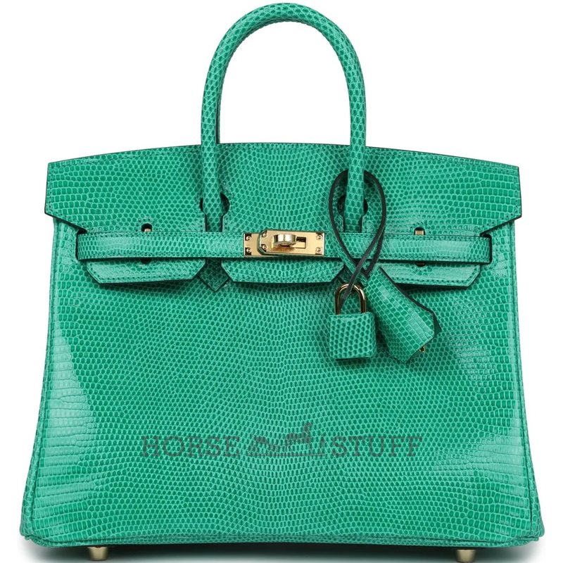 HERMÈS BIRKIN 25 Menthe Shiny Niloticus Lizard GHW