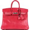 HERMÈS BIRKIN 25 Rose Extreme Shiny Niloticus Lizard PHW