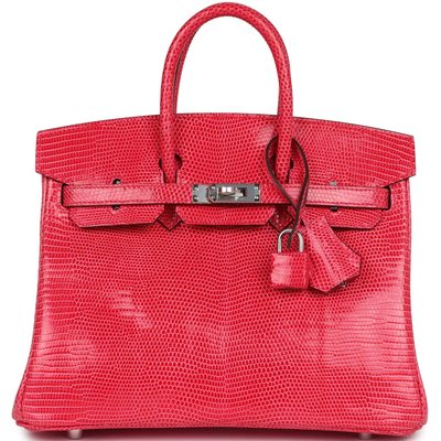 HERMÈS BIRKIN 25 Rose Extreme Shiny Niloticus Lizard PHW