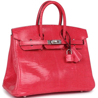 HERMÈS BIRKIN 25 Rose Extreme Shiny Niloticus Lizard PHW
