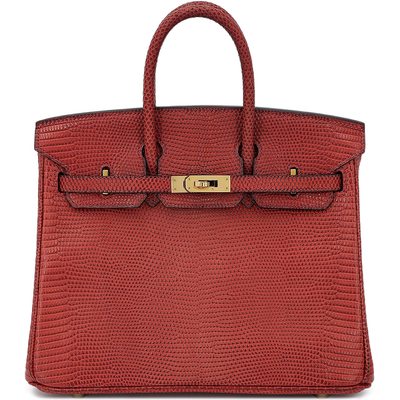 HERMÈS BIRKIN 25 Rouge H Shiny Niloticus Lizard GHW