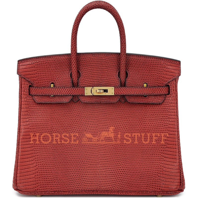 HERMÈS BIRKIN 25 Rouge H Shiny Niloticus Lizard GHW