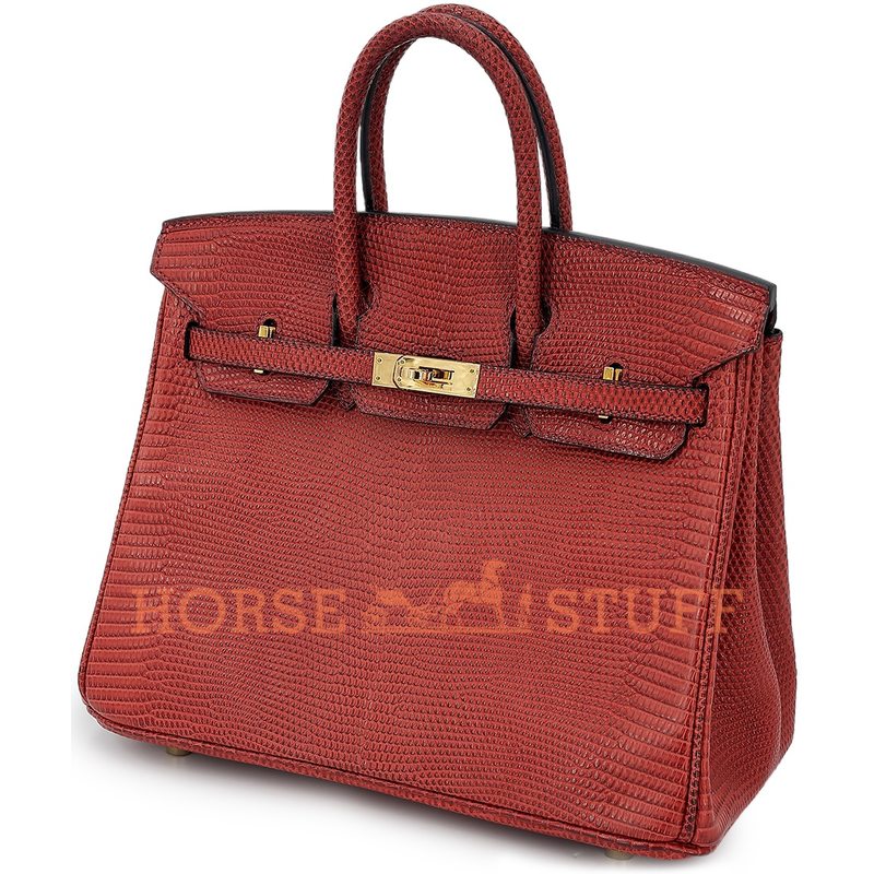 HERMÈS BIRKIN 25 Rouge H Shiny Niloticus Lizard GHW