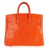 Hermès Birkin 25 Tangerine Shiny Niloticus Lizard PHW