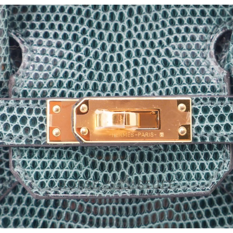 HERMÈS BIRKIN 25 Vert Cypress Shiny Niloticus Lizard GHW