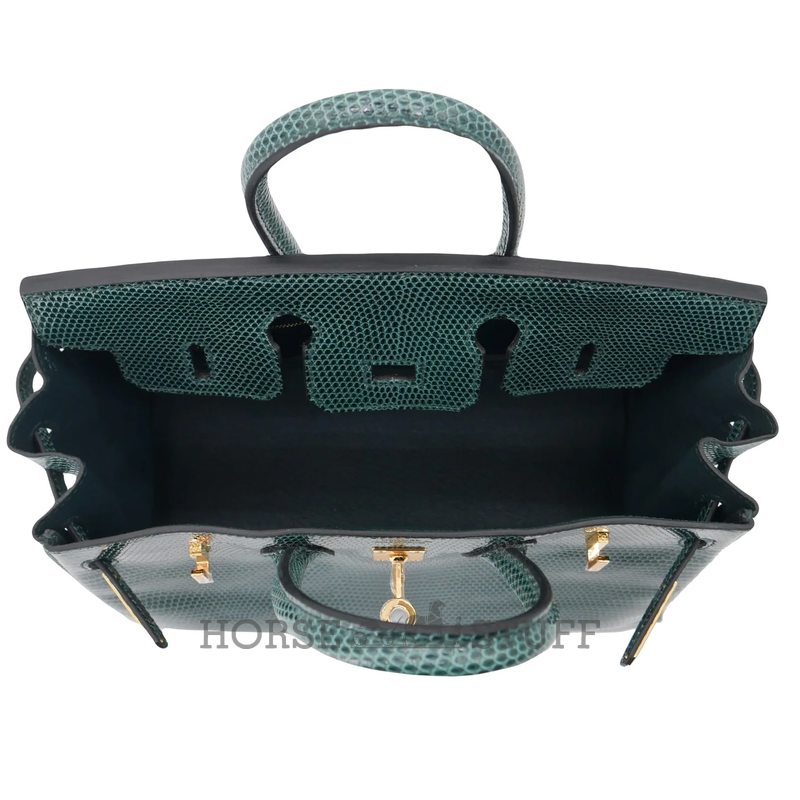 HERMÈS BIRKIN 25 Vert Cypress Shiny Niloticus Lizard GHW