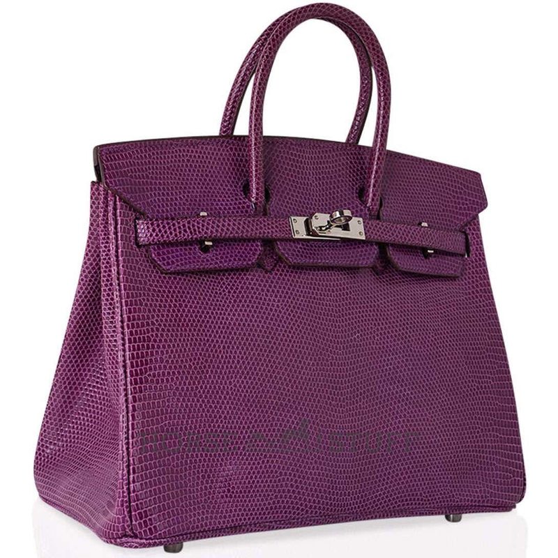 Hermès Birkin 25 Violet Shiny Niloticus Lizard PHW