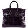 Hermès Birkin 25 Aubergine Lisse Crocodile Niloticus GHW