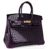 Hermès Birkin 25 Aubergine Lisse Crocodile Niloticus GHW