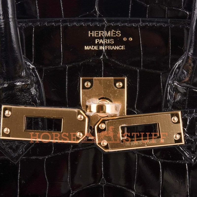 Hermès Birkin 25 Black Lisse Crocodile Niloticus GHW