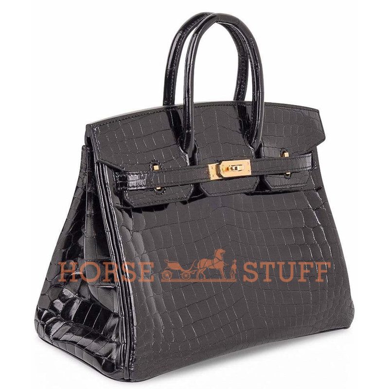 Hermès Birkin 25 Black Lisse Crocodile Niloticus GHW