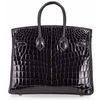 Hermès Birkin 25 Black Lisse Crocodile Niloticus GHW