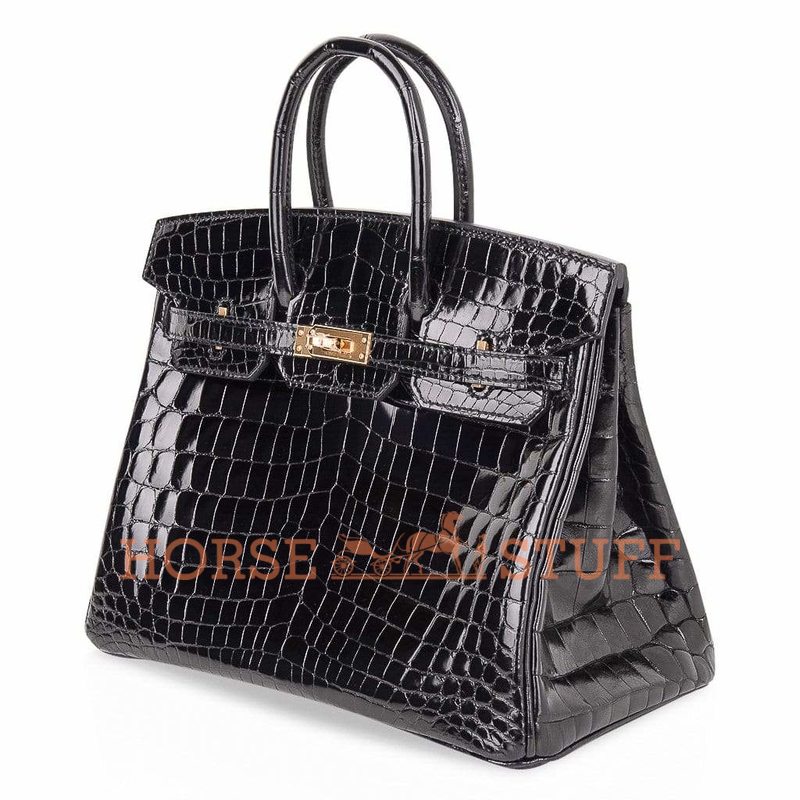 Hermès Birkin 25 Black Lisse Crocodile Niloticus GHW