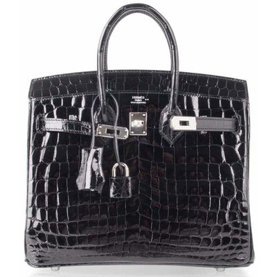 Hermès Birkin 25 Black Lisse Crocodile Niloticus PHW