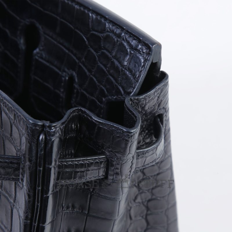 Hermès Birkin 25 Black Matte Crocodile Niloticus GHW