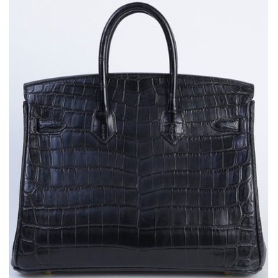 Hermès Birkin 25 Black Matte Crocodile Niloticus GHW