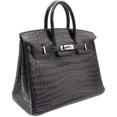 Hermès Birkin 25 Black Matte Crocodile Niloticus PHW