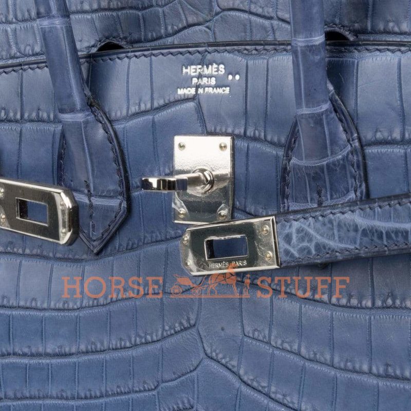 Hermès Birkin 25 Blue Brighton Matte Crocodile Niloticus PHW