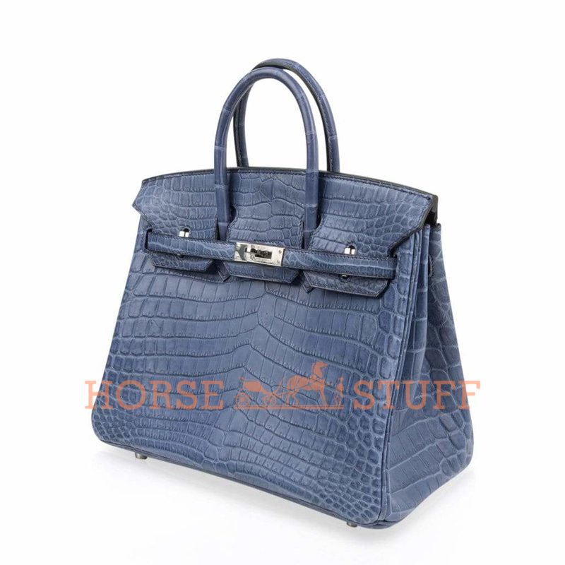 Hermès Birkin 25 Blue Brighton Matte Crocodile Niloticus PHW