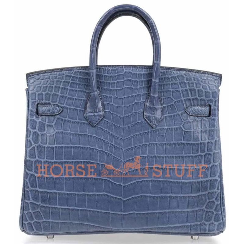 Hermès Birkin 25 Blue Brighton Matte Crocodile Niloticus PHW