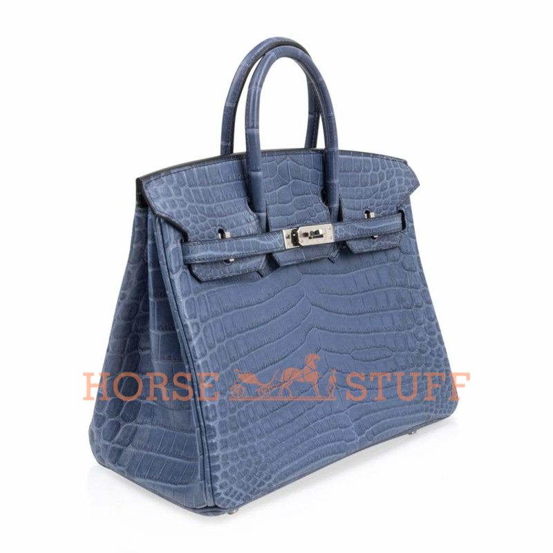 Hermès Birkin 25 Blue Brighton Matte Crocodile Niloticus PHW