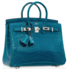 Hermès Birkin 25 Blue Izmir Lisse Crocodile Niloticus PHW