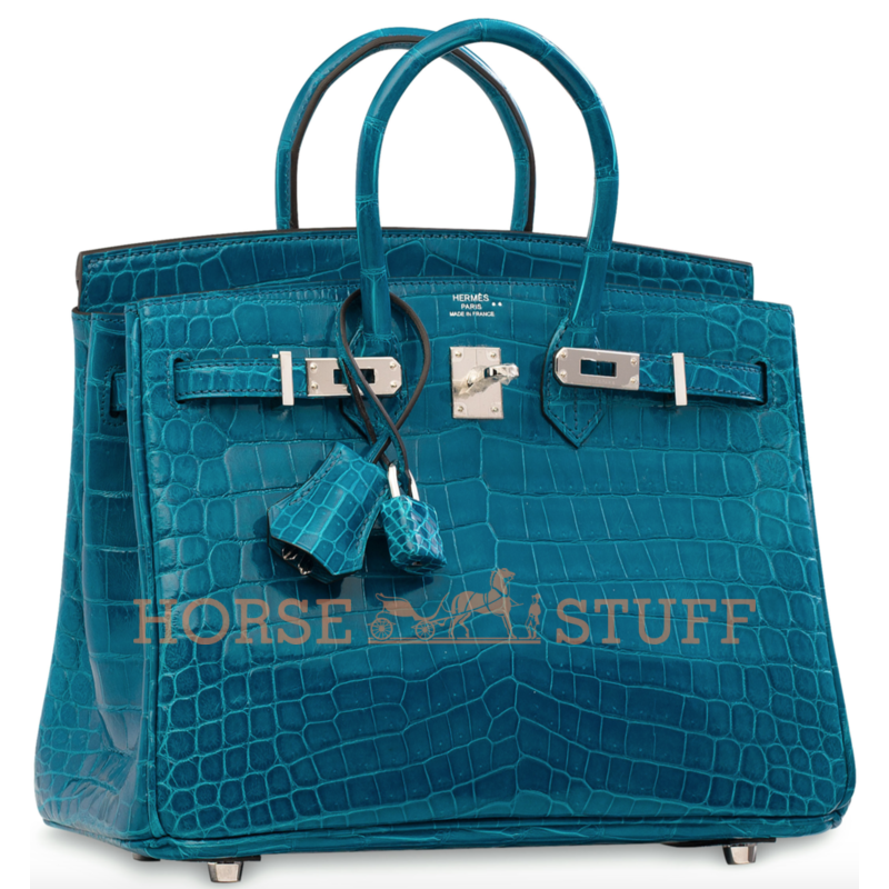 Hermès Birkin 25 Blue Izmir Lisse Crocodile Niloticus PHW