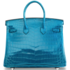 Hermès Birkin 25 Blue Izmir Lisse Crocodile Niloticus PHW