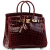 Hermès Birkin 25 Bordeaux Lisse Crocodile Niloticus GHW