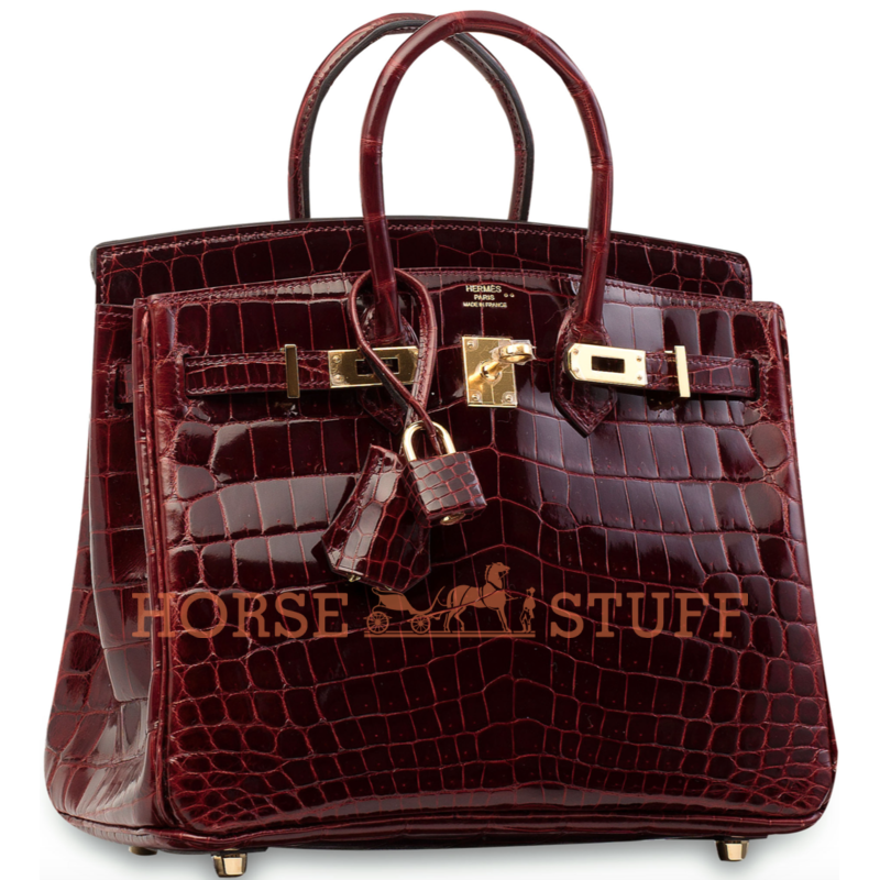 Hermès Birkin 25 Bordeaux Lisse Crocodile Niloticus GHW