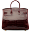 Hermès Birkin 25 Bordeaux Lisse Crocodile Niloticus GHW