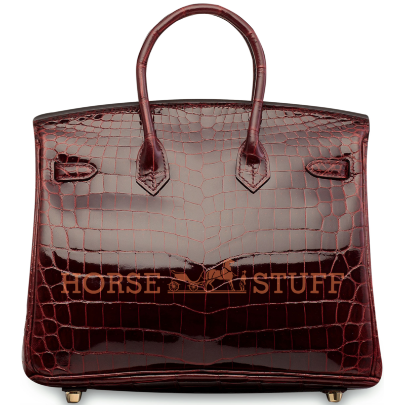 Hermès Birkin 25 Bordeaux Lisse Crocodile Niloticus GHW