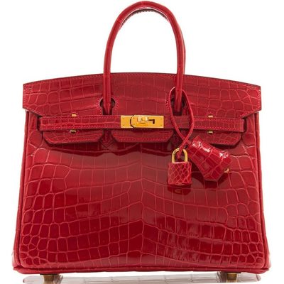 Hermès Birkin 25 Braise Lisse Crocodile Niloticus GHW 