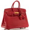 Hermès Birkin 25 Braise Lisse Crocodile Niloticus GHW