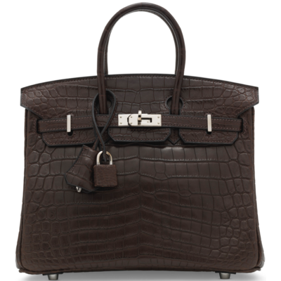 Hermès Birkin 25 Ebene Matte Crocodile Niloticus PHW