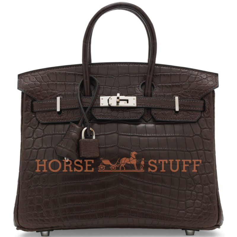 Hermès Birkin 25 Ebene Matte Crocodile Niloticus PHW