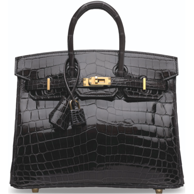 Hermès Birkin 25 Graphite Lisse Crocodile Niloticus GHW