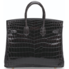 Hermès Birkin 25 Graphite Lisse Crocodile Niloticus GHW