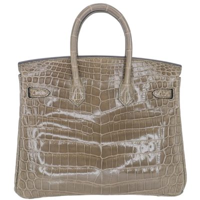 Hermès Birkin 25 Gris Tourterelle Shiny Crocodile Niloticus GHW