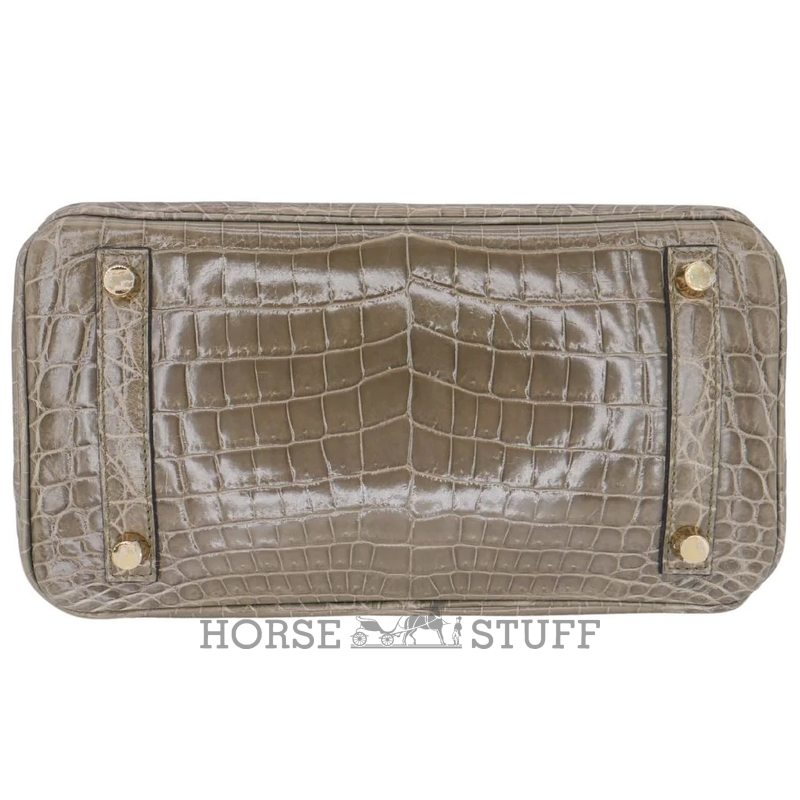 Hermès Birkin 25 Gris Tourterelle Shiny Crocodile Niloticus GHW