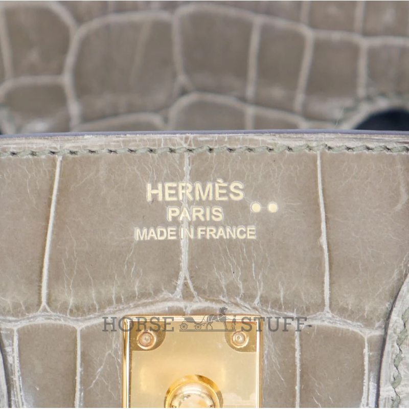 Hermès Birkin 25 Gris Tourterelle Shiny Crocodile Niloticus GHW