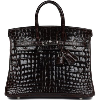 Hermès Birkin 25 Havane Shiny Crocodile Niloticus PHW