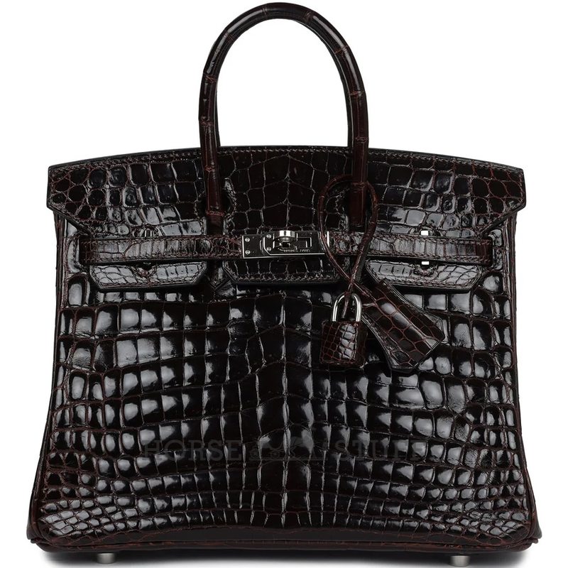 Hermès Birkin 25 Havane Shiny Crocodile Niloticus PHW