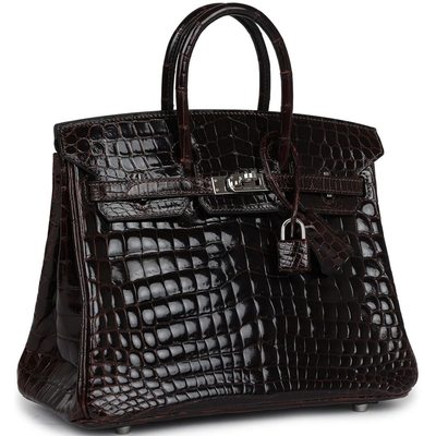 Hermès Birkin 25 Havane Shiny Crocodile Niloticus PHW