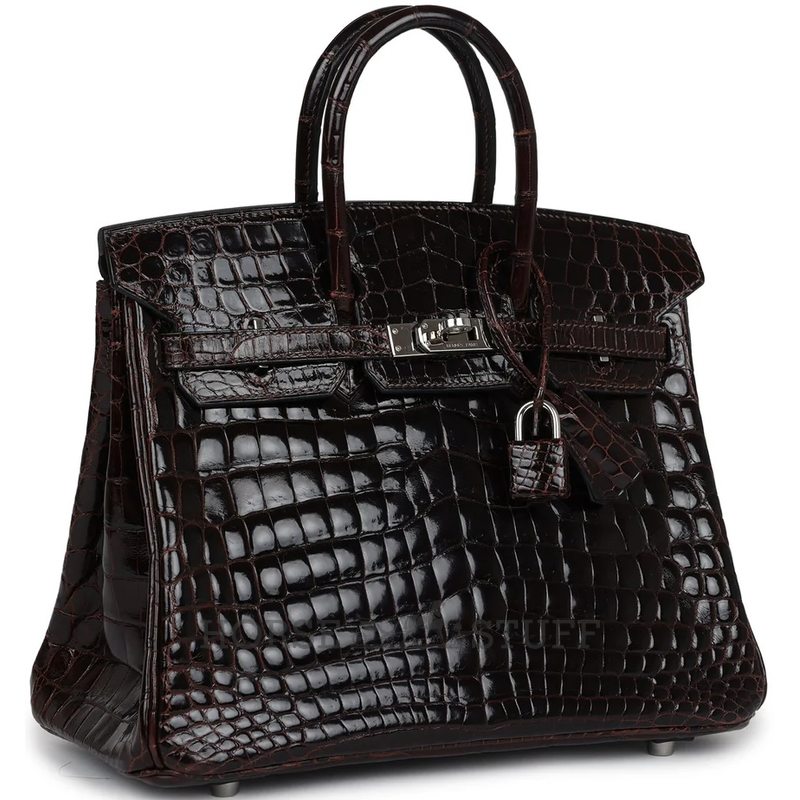 Hermès Birkin 25 Havane Shiny Crocodile Niloticus PHW