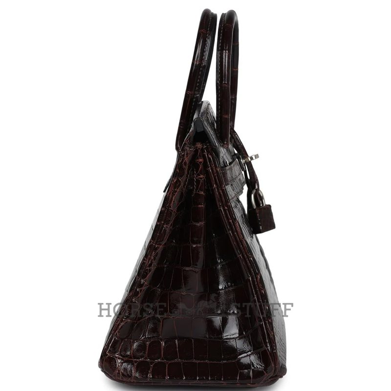 Hermès Birkin 25 Havane Shiny Crocodile Niloticus PHW