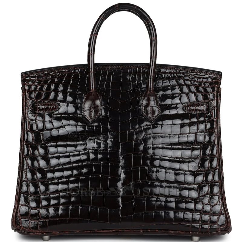 Hermès Birkin 25 Havane Shiny Crocodile Niloticus PHW