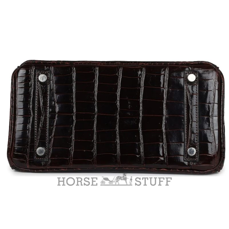 Hermès Birkin 25 Havane Shiny Crocodile Niloticus PHW