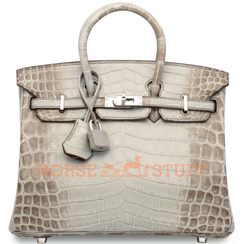 Hermès Birkin 25 Gris Cendre Himalayan Crocodile Niloticus PHW