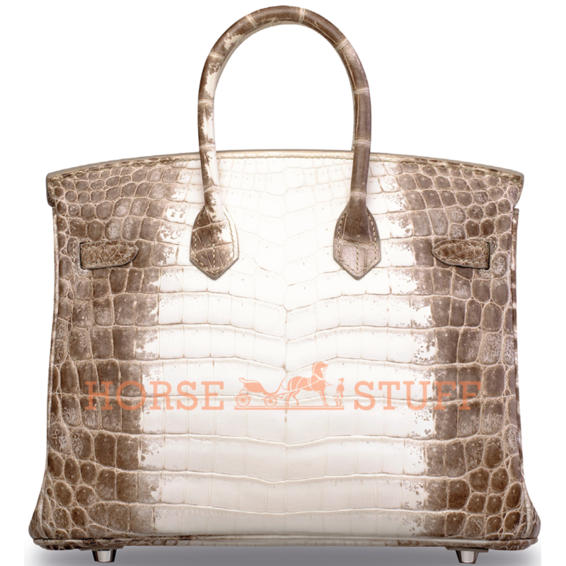 Hermès Birkin 25 Blanc Himalayan Crocodile Niloticus White 18K Gold, Diamonds